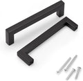 KNOBWELL 5 in Black Cabinet Pulls 15 Pack - Matte Stainless Steel