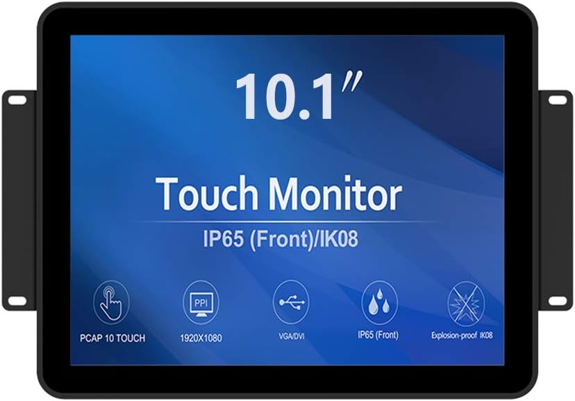 10.1 inch Waterproof Industrial Touch Screen LCD Display Monitor