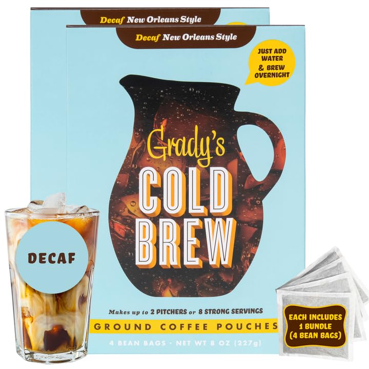 Grady's Cold Brew Decaf Coffee & Chicory Pouches for Easy Brewing