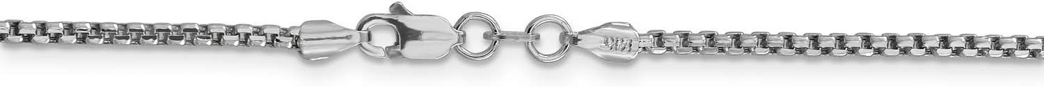 14k White Gold Semi-Solid Rounded Box Chain Necklace or Bracelet