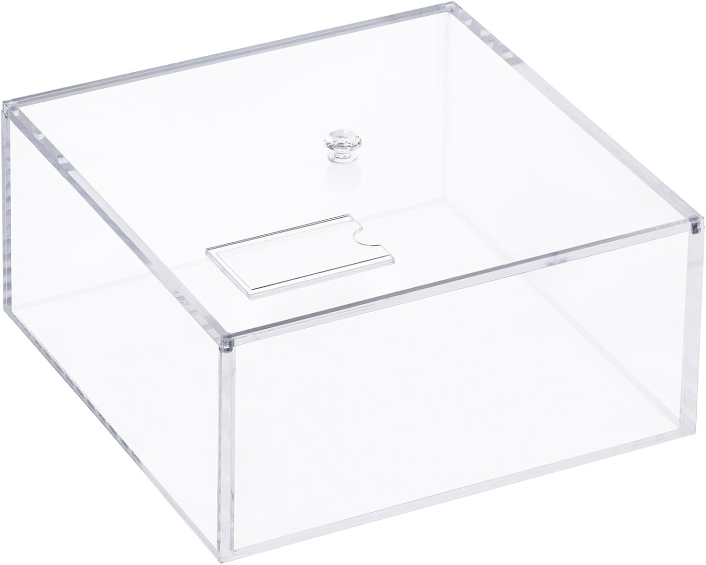 Clear Acrylic Square Cube Storage Box for Jewelry and Crafts