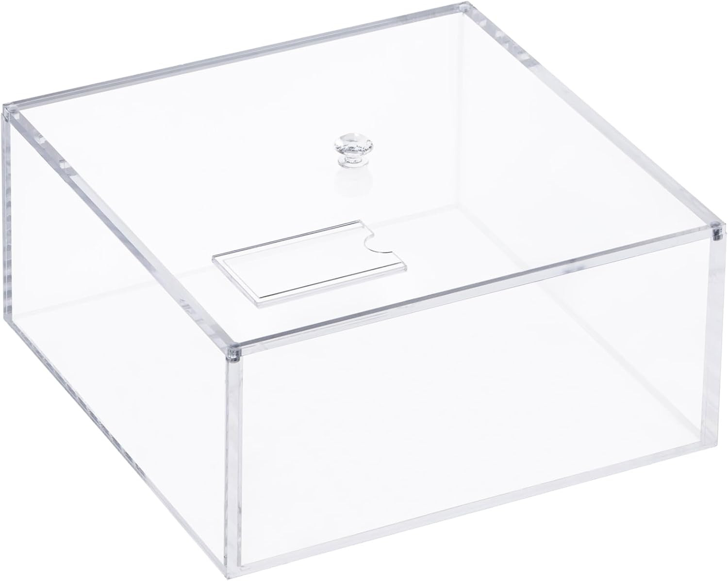 Clear Acrylic Square Cube Storage Box for Jewelry and Crafts