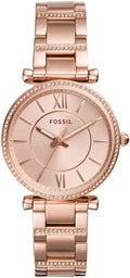 Fossil Carlie Quartz Rose Gold Women's Watch - Elegant Daily Wear