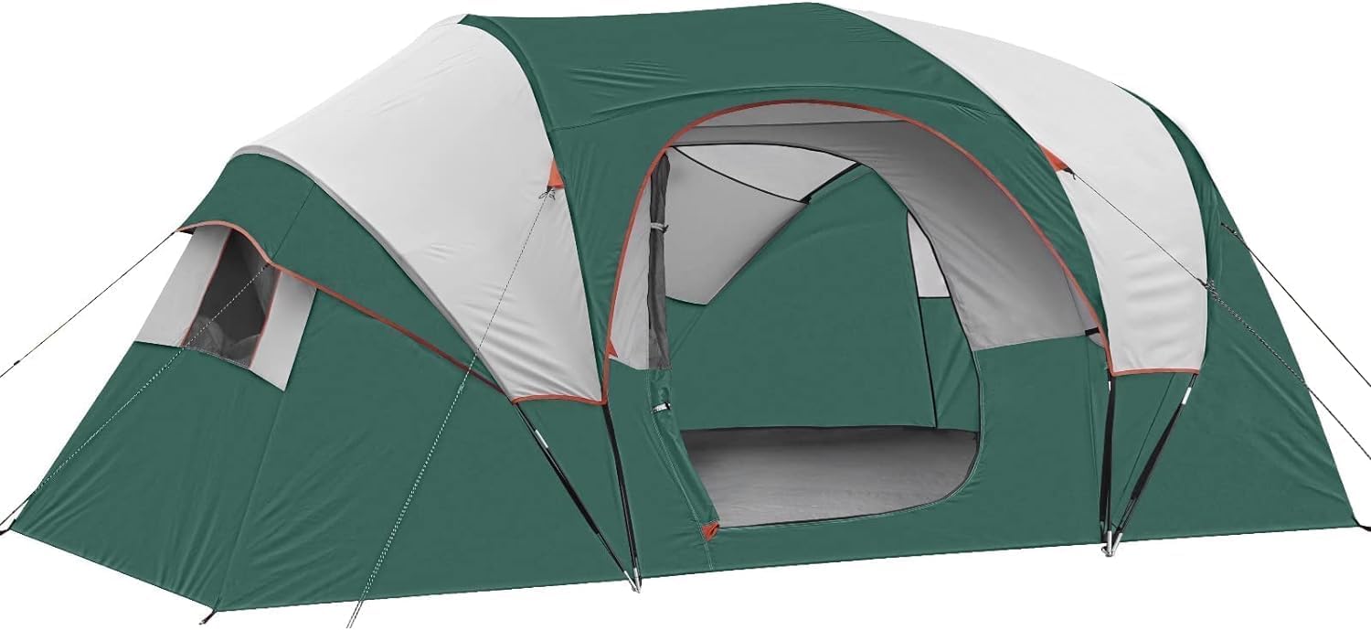Windproof 10-Person Family Tent for Easy Camping - HikerGarden HG