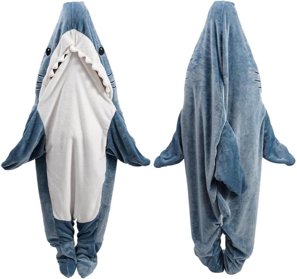 Wearable Shark Blanket Hoodie Onesie for Cozy Fun and Comfort