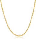 Rope Chain Necklace Sterling Silver 18K Gold or Rhodium Plated