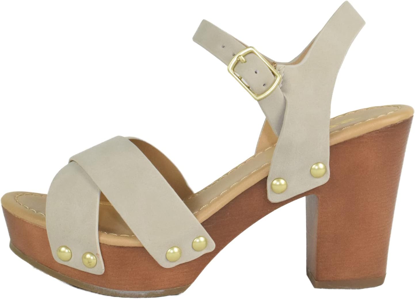 Soda MIGUEL Women Crisscross Band Chunky Platform Sandal