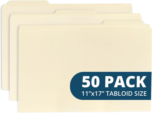 11x17 File Folders for Blueprints and Plans - 50 Pack