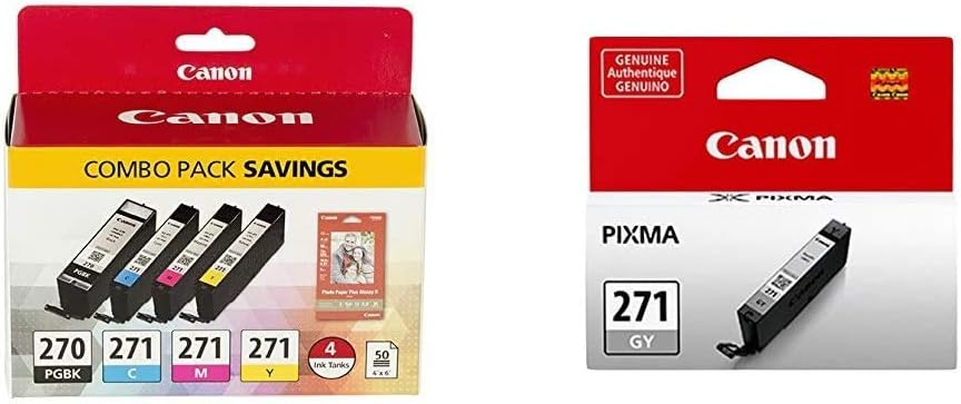Canon PGI-270/CLI-271 Photo Paper and Gray Ink Cartridge Combo