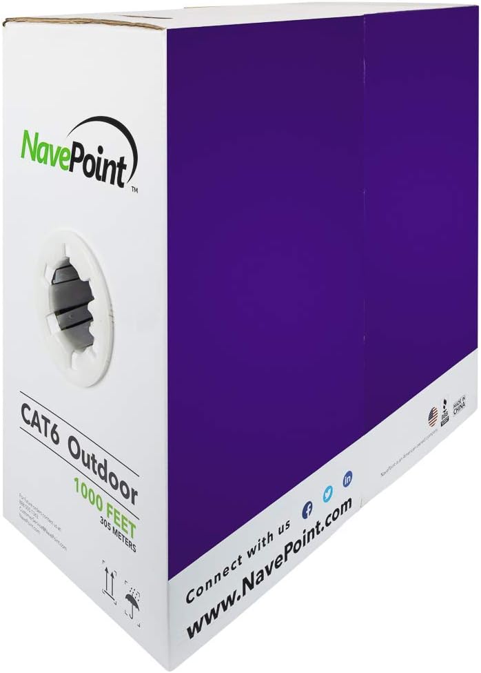 NavePoint CAT6 UTP Outdoor Direct Burial Ethernet Cable 1000 Ft