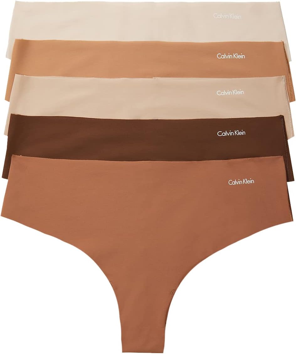 Calvin Klein Womens Invisibles Seamless Thong Panties 5 Pack