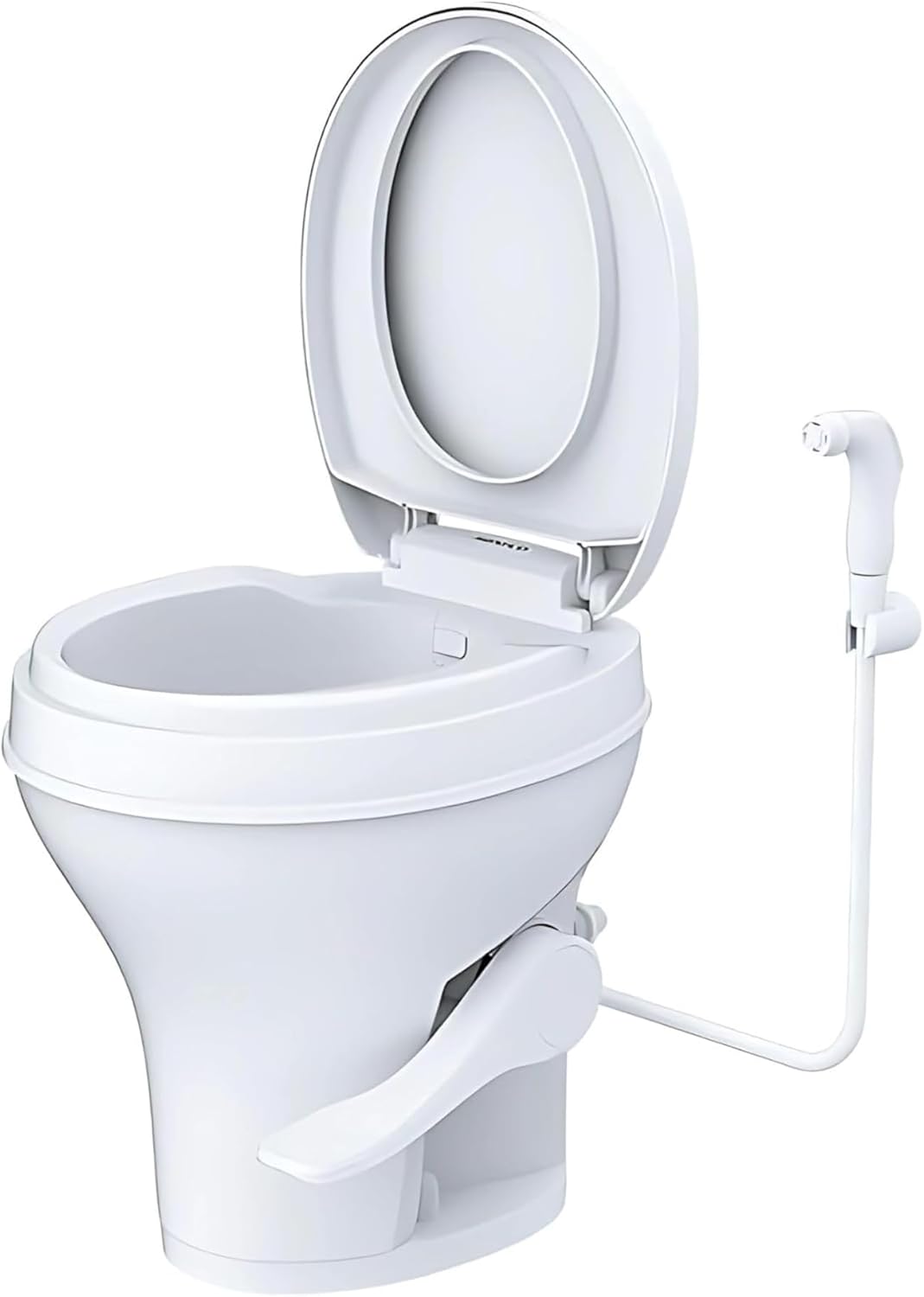 SEAFLO Residential Height RV Toilet with Sprayer Attachment