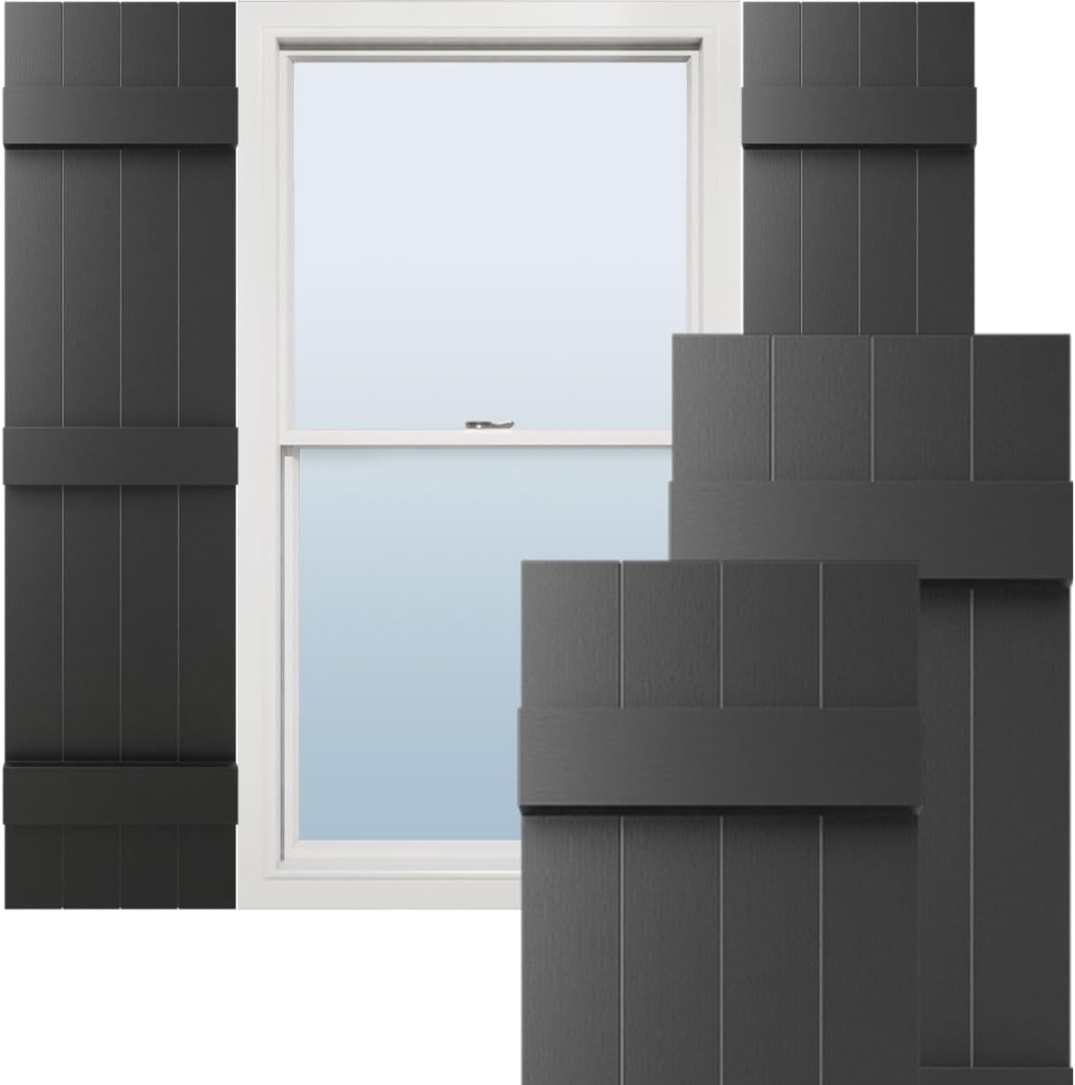 14W x 80H Lifetime Vinyl Board-n-Batten Shutters for Home