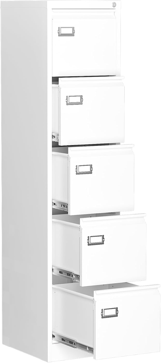 5 Drawer File Cabinet with Lock for Home Office Storage Needs