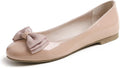 Women's Round Toe Cute Bow Trim Ballet Flats - Lightweight Slip-On