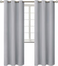 Room Darkening Curtains 84 in Light Grey - 2 Panels Grommet Blackout