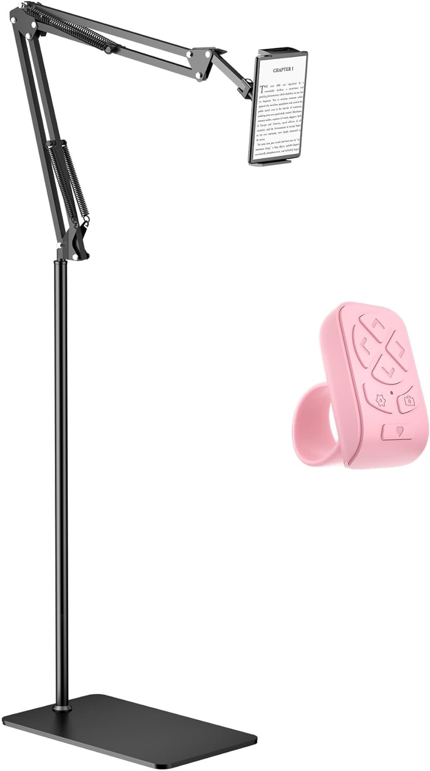 Floor Fire Tablet Stand with Page Turner Remote for Reading