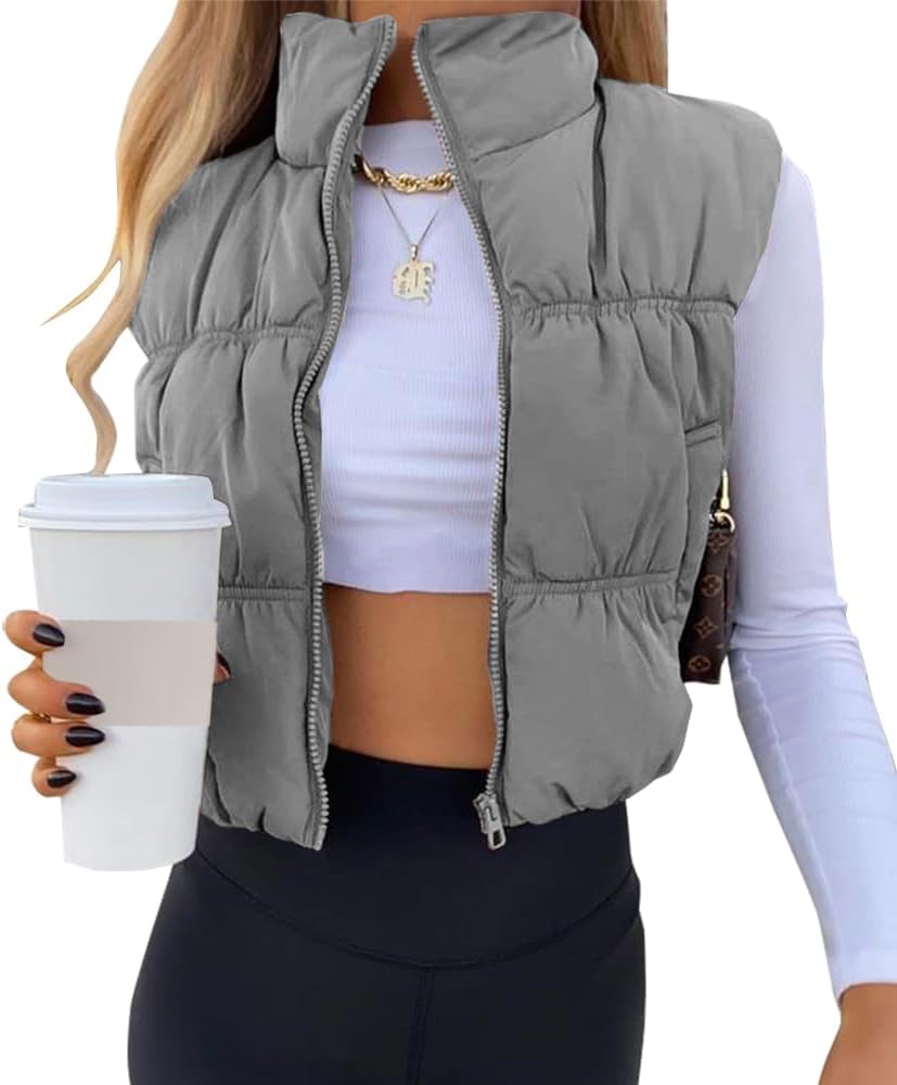 SySea Women's Lightweight Crop Puffer Vest for All Seasons