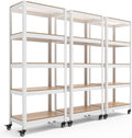 HOMEDANT House White Rolling Cart with 5 Tiers for Easy Organization