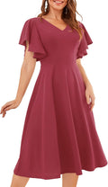 Wedding Guest Dress Fit and Flare Midi - Flattering Tea Party Style