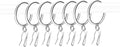 1.5 in Drapery Eyelet Curtain Rings with Pin-on Hooks - Smooth Nickel