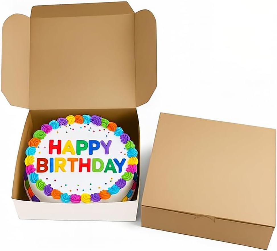 Reversible Bakery Boxes for Pies and Cakes, 100 Pack, 10 x 10 x 3 in