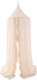 Kids Bed Canopy for Girls Beige - Boho Princess Crib Canopy