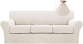 Turquoize 4 Piece Sofa Covers for 3 Cushion Couch - Soft Jacquard