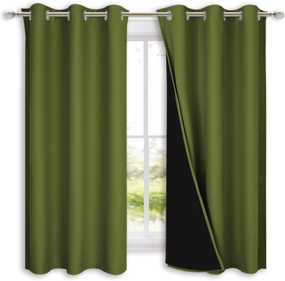 NICETOWN 100% Blackout Short Curtains for Energy Efficiency