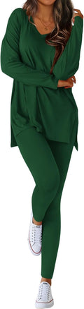 Two Piece Sets for Women 2025 V Neck Lounge Set - Cozy Travel Fit