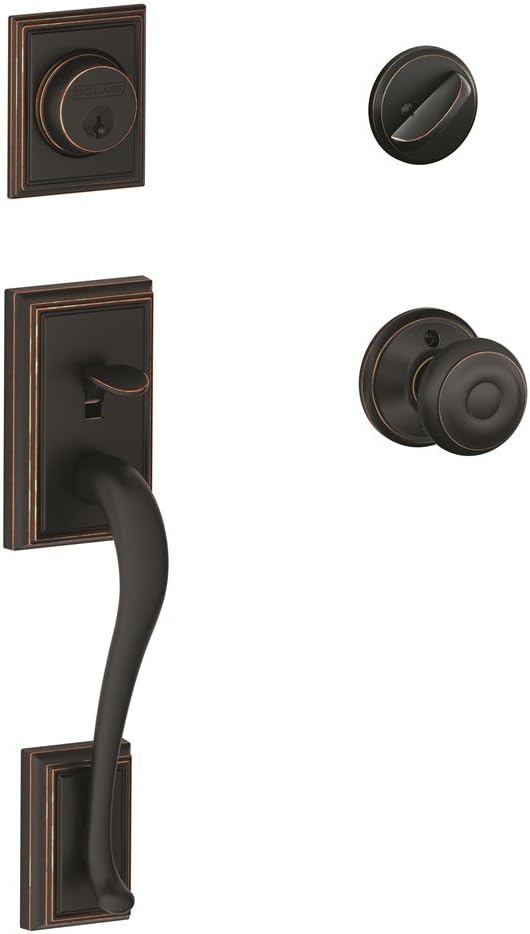 SCHLAGE Addison Single Cylinder Handleset with Georgian Knob
