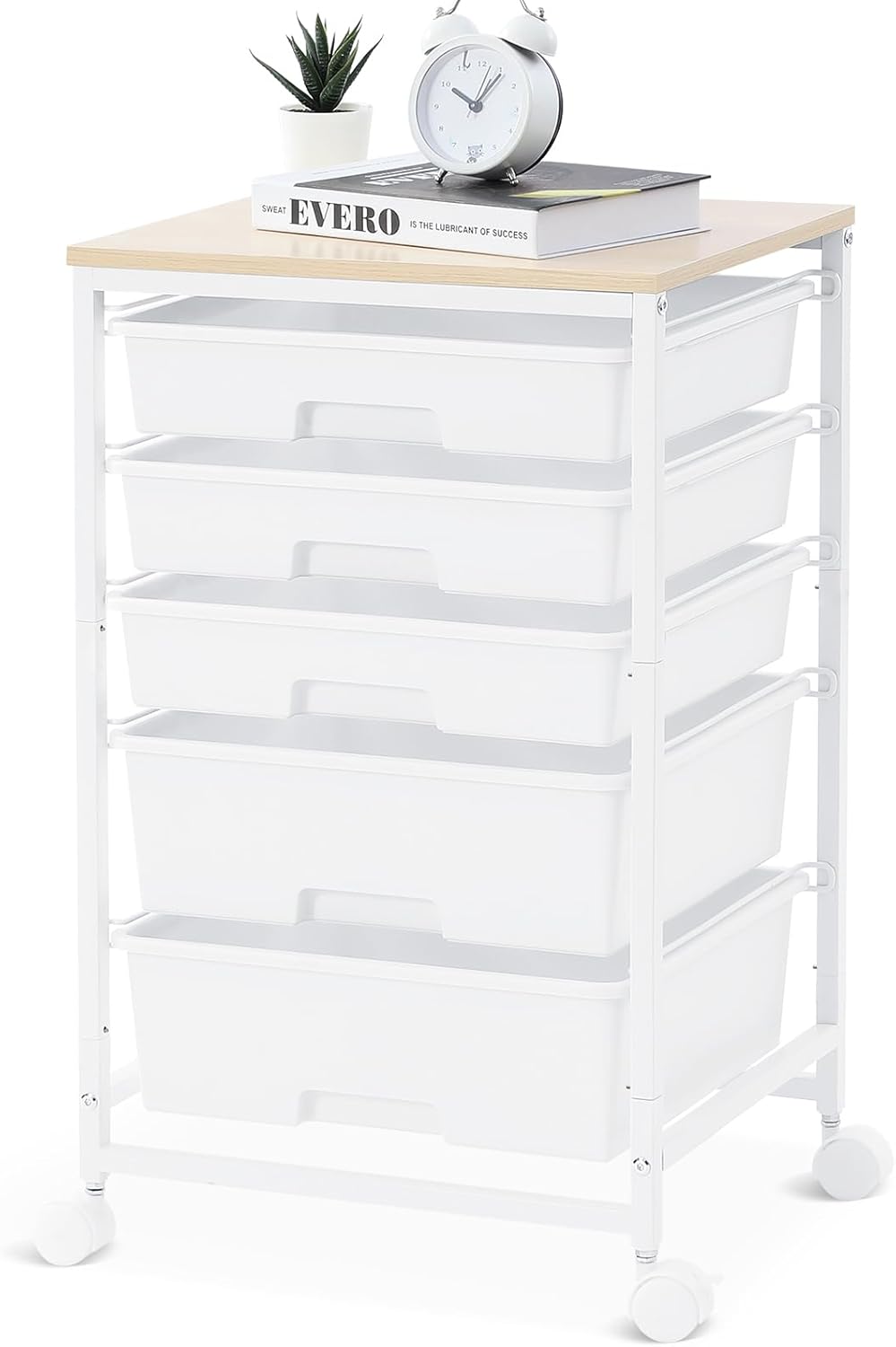 Utility Cart with 5 Drawers for Versatile Storage Solutions