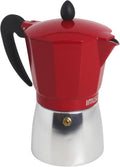 IMUSA Red Aluminum Espresso Maker - Classic 6-Cup Stovetop Brew
