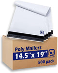POLYSELLS 500 pcs 14.5x19 in White Poly Mailers - Strong Self Seal