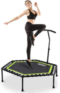 ONETWOFIT 48ft Silent Mini Trampoline with Adjustable Handle - Quiet