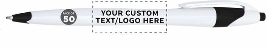 Custom Slim Curvy Ballpoint Pens Set of 50 for Office Use