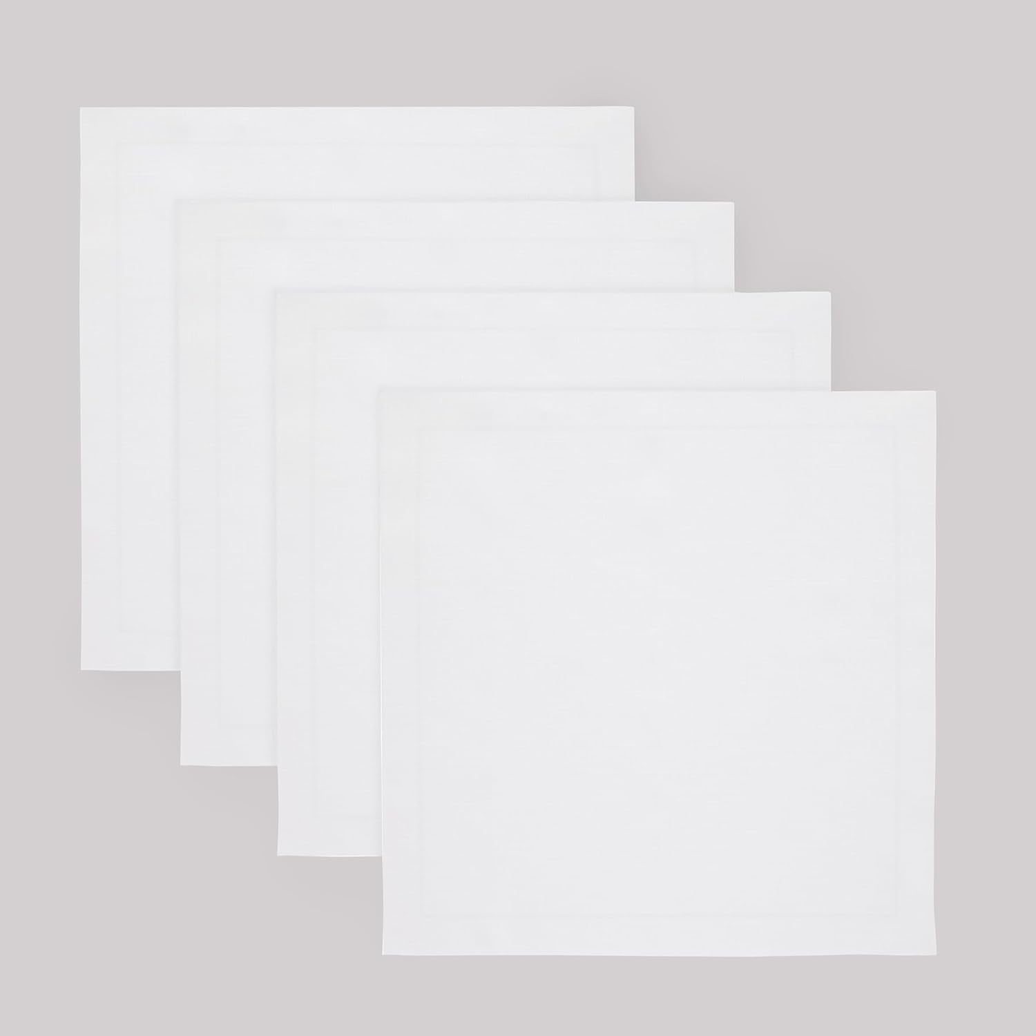Solino Home White Placemats Set of 4 - 100% Pure Linen