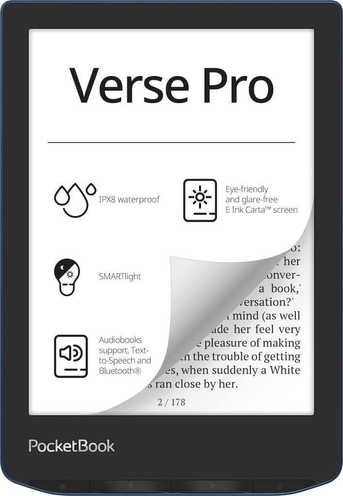 PocketBook Verse Pro E-Reader: Waterproof, Eye-Friendly 6ft' Display