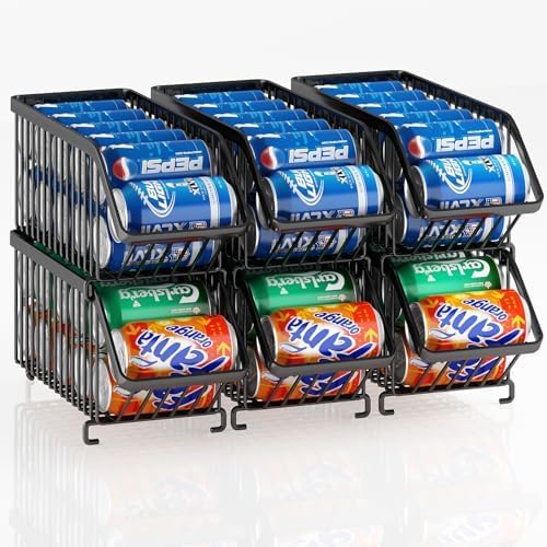 Stackable Soda Can Organizer for Refrigerator and Kitchen Use