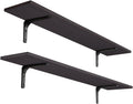 Long Wall Shelves Set of 2 47.3in Espresso - Extra Large Floating