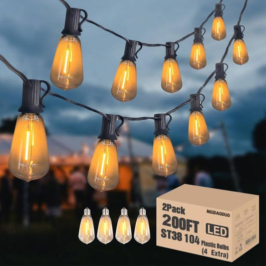 200FT Outdoor Edison String Lights for Patio and Gazebo Use
