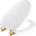 Mayfair Bennett Toilet Seat with Brushed Gold Hinges - Slow Close Wood