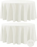 Fokitut 2 Pack Waterproof Round Tablecloth 120 in - Stain Resistant