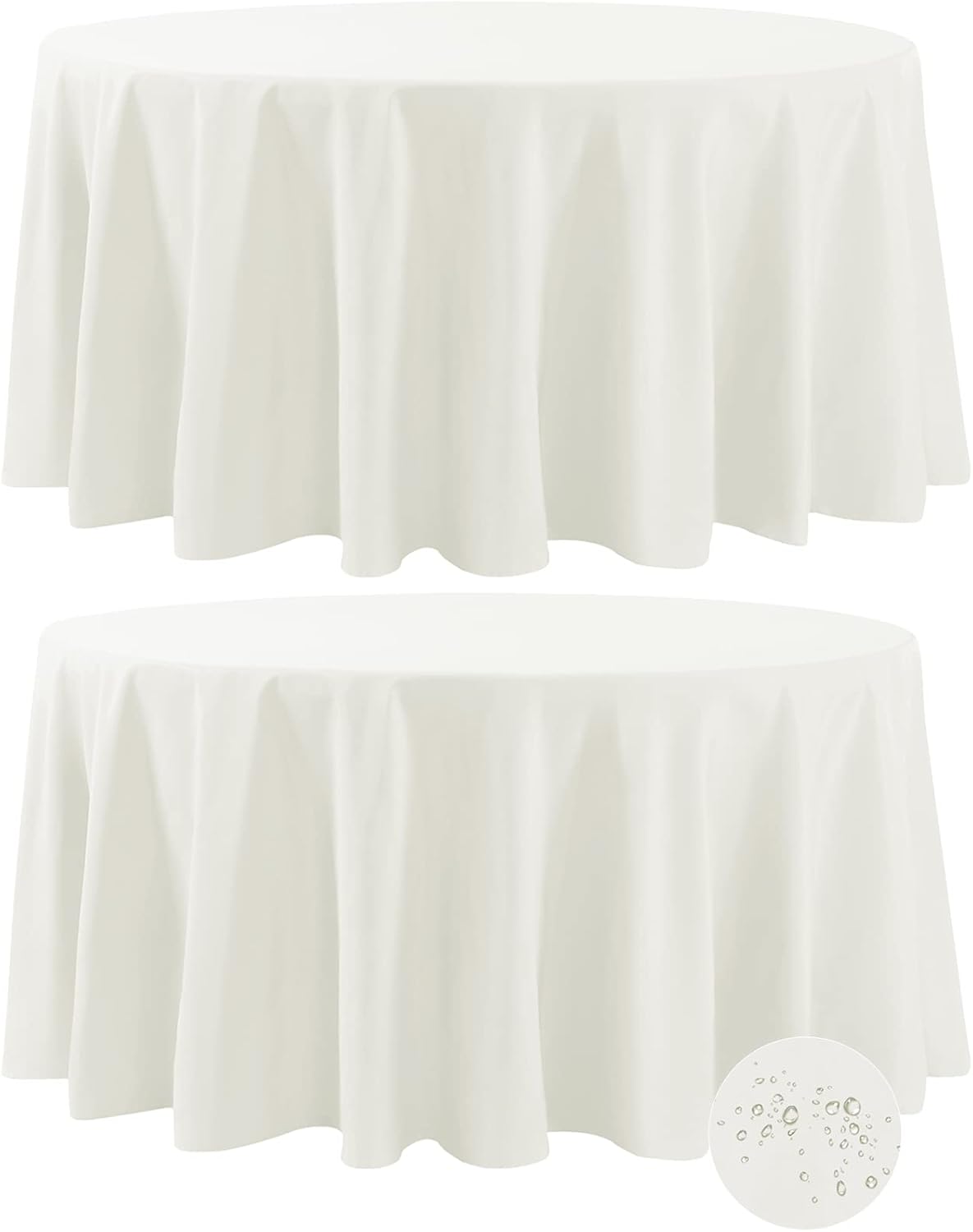 Waterproof Round Tablecloth 120 Inch for Dining and Parties
