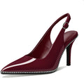 Women Beaded Pumps 3.5in Stilettos Slingback Pointed Toe - Elegant Fit