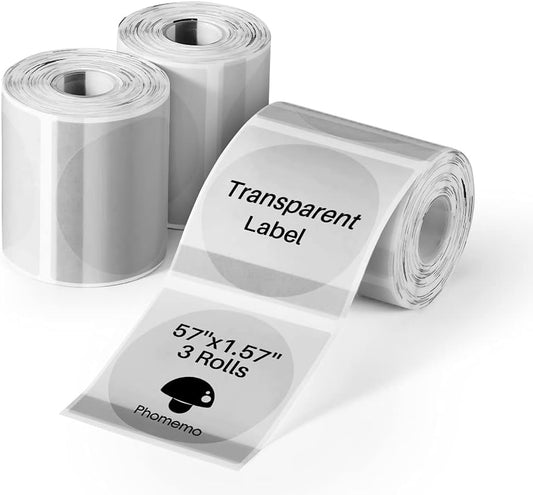 Phomemo Transparent Thermal Label Paper - Print Clear Round Labels Effortlessly!