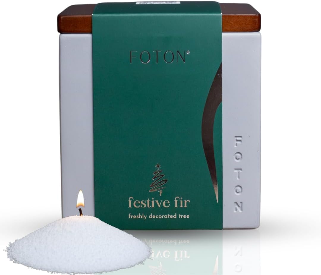 Foton Pearled Candle Le Cube Concrete Vase Set - Festive Fir