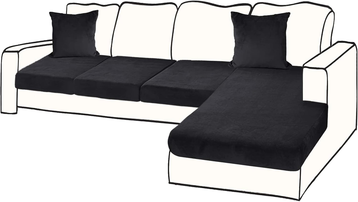 Sectional Couch Covers for 4-Piece Velvet L Shape Sofa