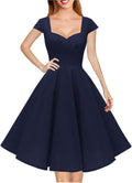 Women's Cap Sleeve 1950s Retro Cocktail Swing Dress (Style YF35)