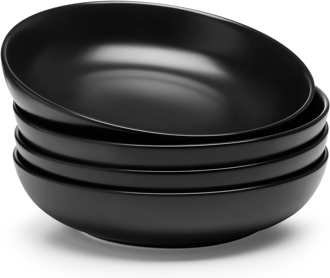 Teocera Large Matte Black Pasta Bowls - Heat & Chip Resistant